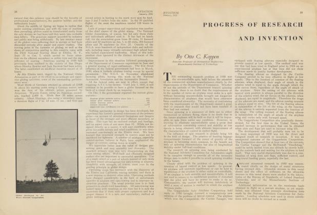 PROGRESS OF RESEARCH AND INVENTION, Page: 39 - JANUARY, 1931 | Aviation Week