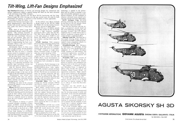 Tilt-Wing, Lift-Fan Designs Emphasized, Page: 74 - June 24, 1968 | Aviation Week