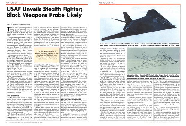 USAF Unveils Stealth Fighter; Black Weapons Probe Likely, Page: 28 - NOVEMBER 14, 1988 | Aviation Week