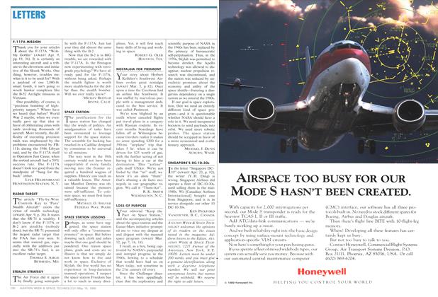 LETTERS, Page: 130 - MAY 14, 1990 | Aviation Week