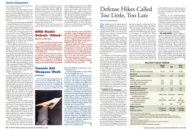 Tunnels Aid Weapons Work, Page: 64 - FEBRUARY 15, 1999 | Aviation Week