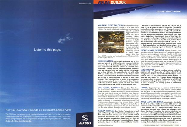 Airline Outlook, Page: 15 - AUGUST 25, 2003 | Aviation Week