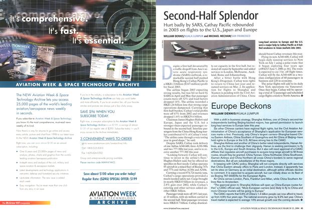 Second-Half Splendor, Page: 45 - MARCH 15, 2004 | Aviation Week
